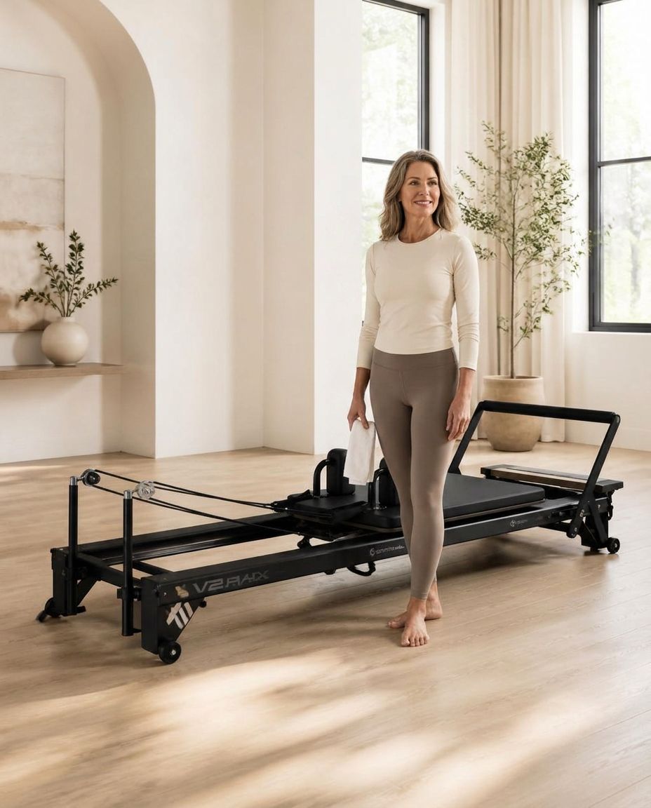 Black Onyx Merrithew V2 Max Reformer in a bright studio