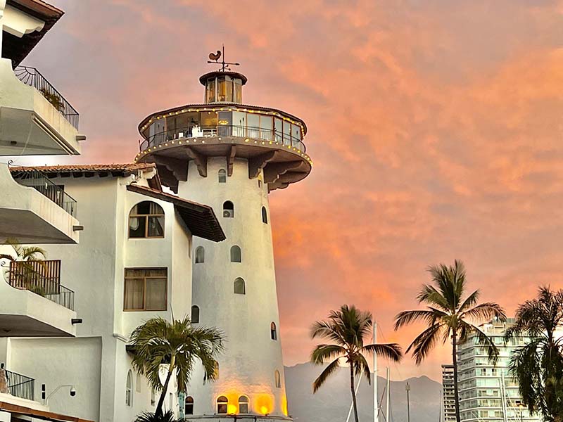 Marina Vallarta location at sunset